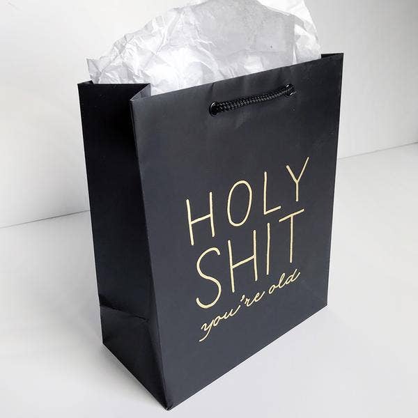 Steel Petal Press - Holy Shit Old Gift Bag - Metallic Foil-Stamped Gift Bag