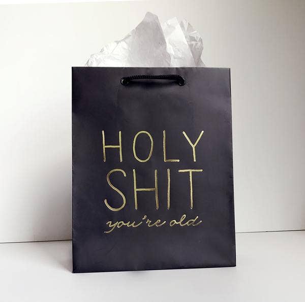 Steel Petal Press - Holy Shit Old Gift Bag - Metallic Foil-Stamped Gift Bag