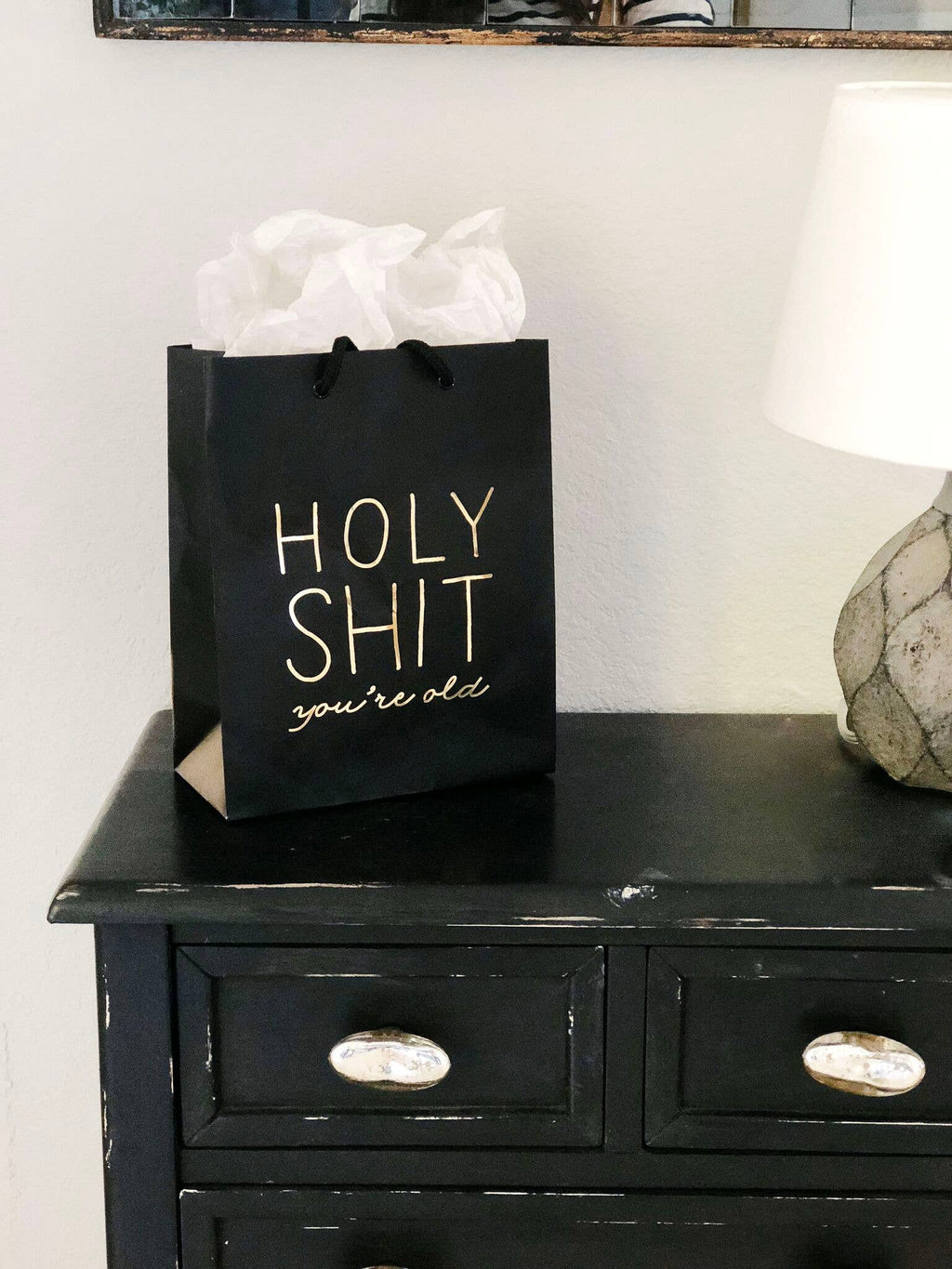 Steel Petal Press - Holy Shit Old Gift Bag - Metallic Foil-Stamped Gift Bag