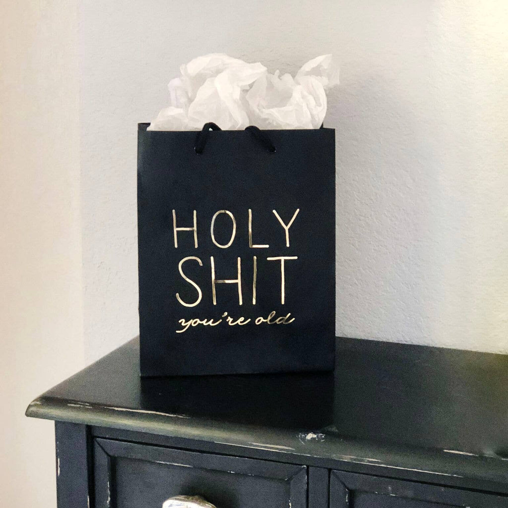 Steel Petal Press - Holy Shit Old Gift Bag - Metallic Foil-Stamped Gift Bag