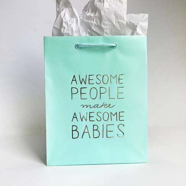 Steel Petal Press - Awesome Babies Gift Bag - Metallic Foil-Stamped Gift Bag