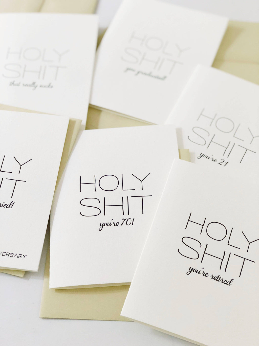 Steel Petal Press - Holy Shit Anniversary - Letterpress Anniversary Card