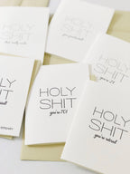 Steel Petal Press - Holy Shit Anniversary - Letterpress Anniversary Card