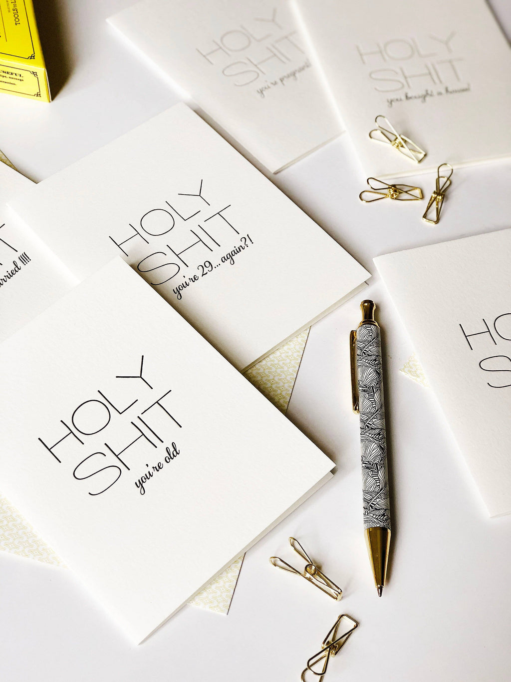 Steel Petal Press - Holy Shit Anniversary - Letterpress Anniversary Card