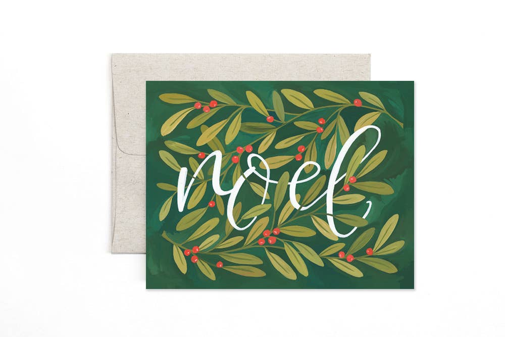 1canoe2 | One Canoe Two Paper Co. - Noel Holly Christmas Holiday Greeting Card