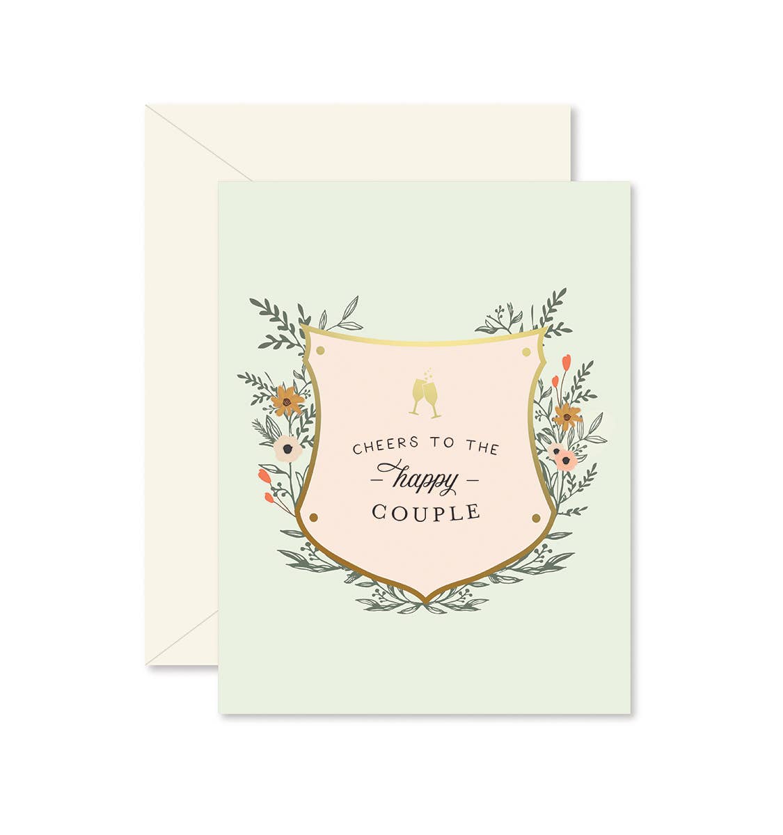 Ginger P. Designs - Cheers to the Happy Couple Wedding Greeting Card
