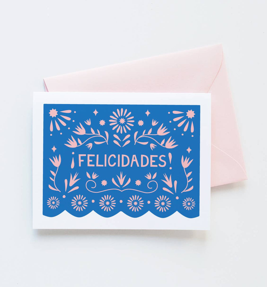 Graphic Anthology Greeting Cards - Papel Picado Felicidades card | Spanish Congratulations