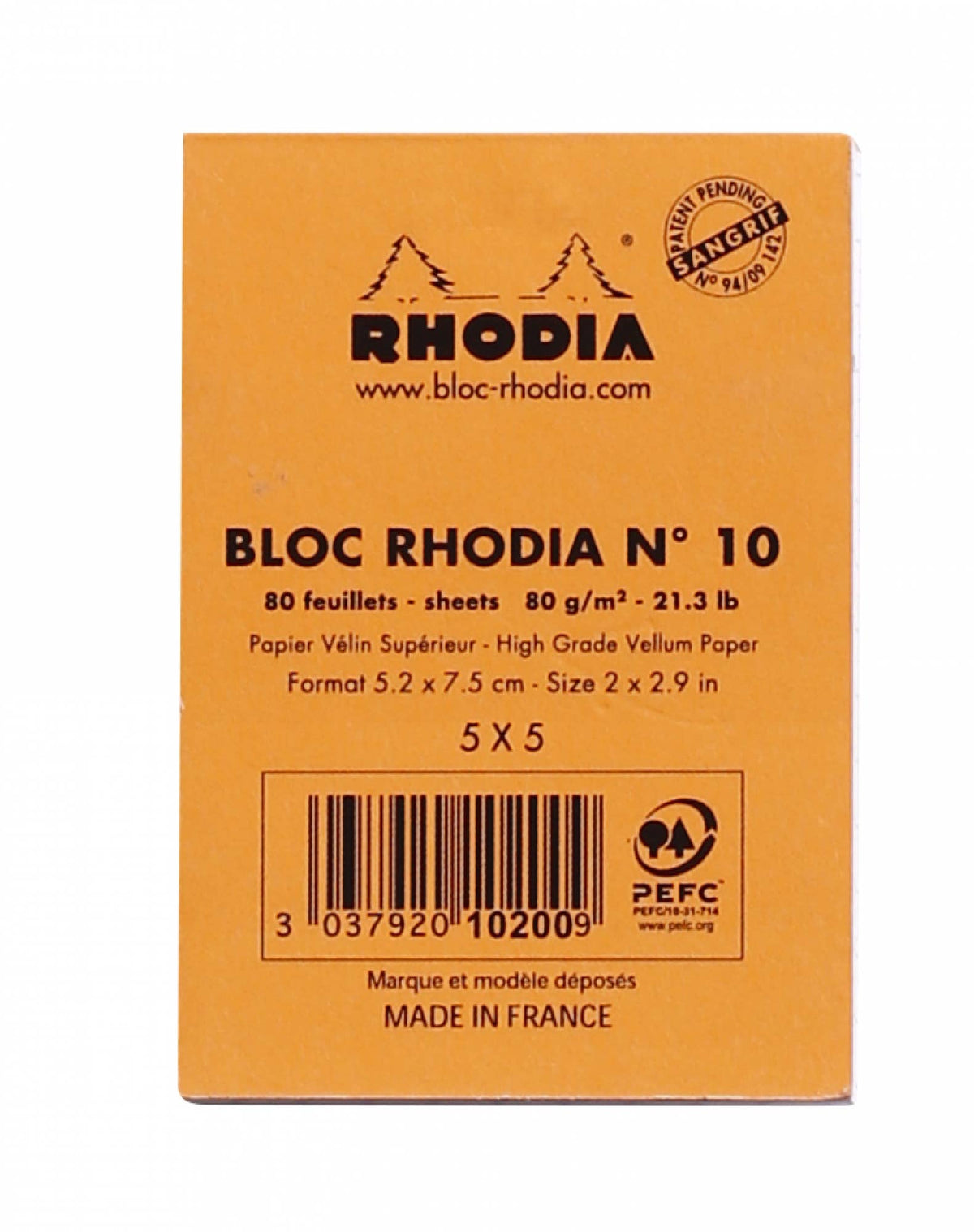 Exaclair - Rhodia Classic Notepad 2 x 3: Black GRAPH / 2" x 3"