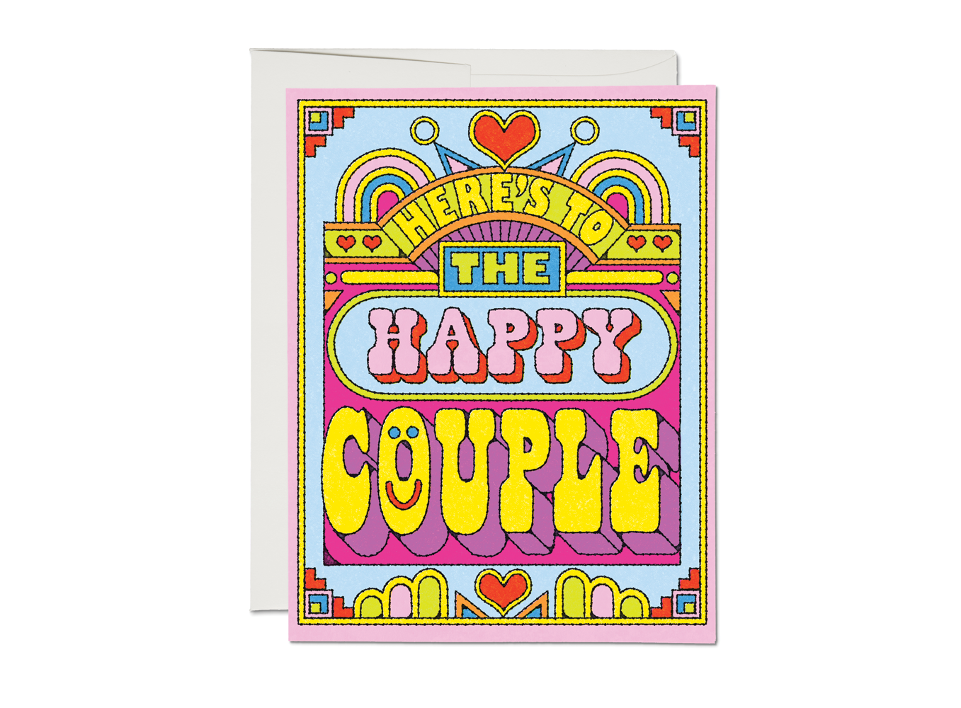 Red Cap Cards - happy couple wedding Greeting Card