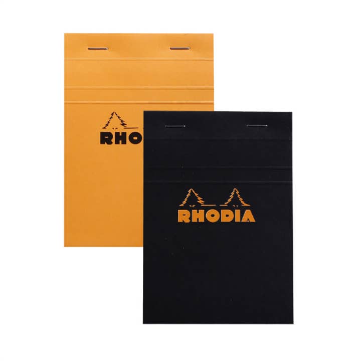 Rhodia Classic Notepad 6 x 8.25: Black LINED w/ MARGIN / 6" x 8.25"