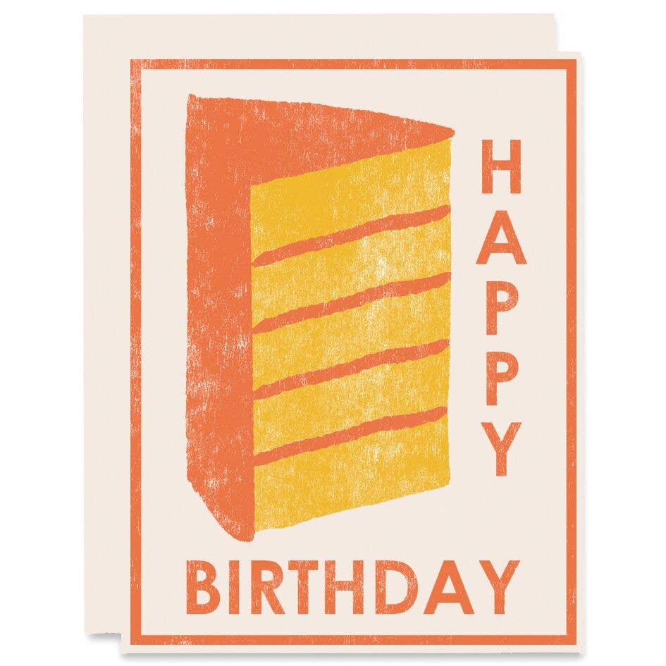 Heartell Press - Yellow Cake Happy Birthday Card