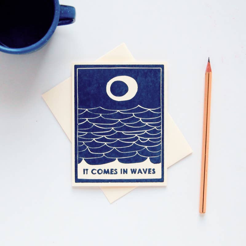 Heartell Press - Comes In Waves Sympathy Card - Navy