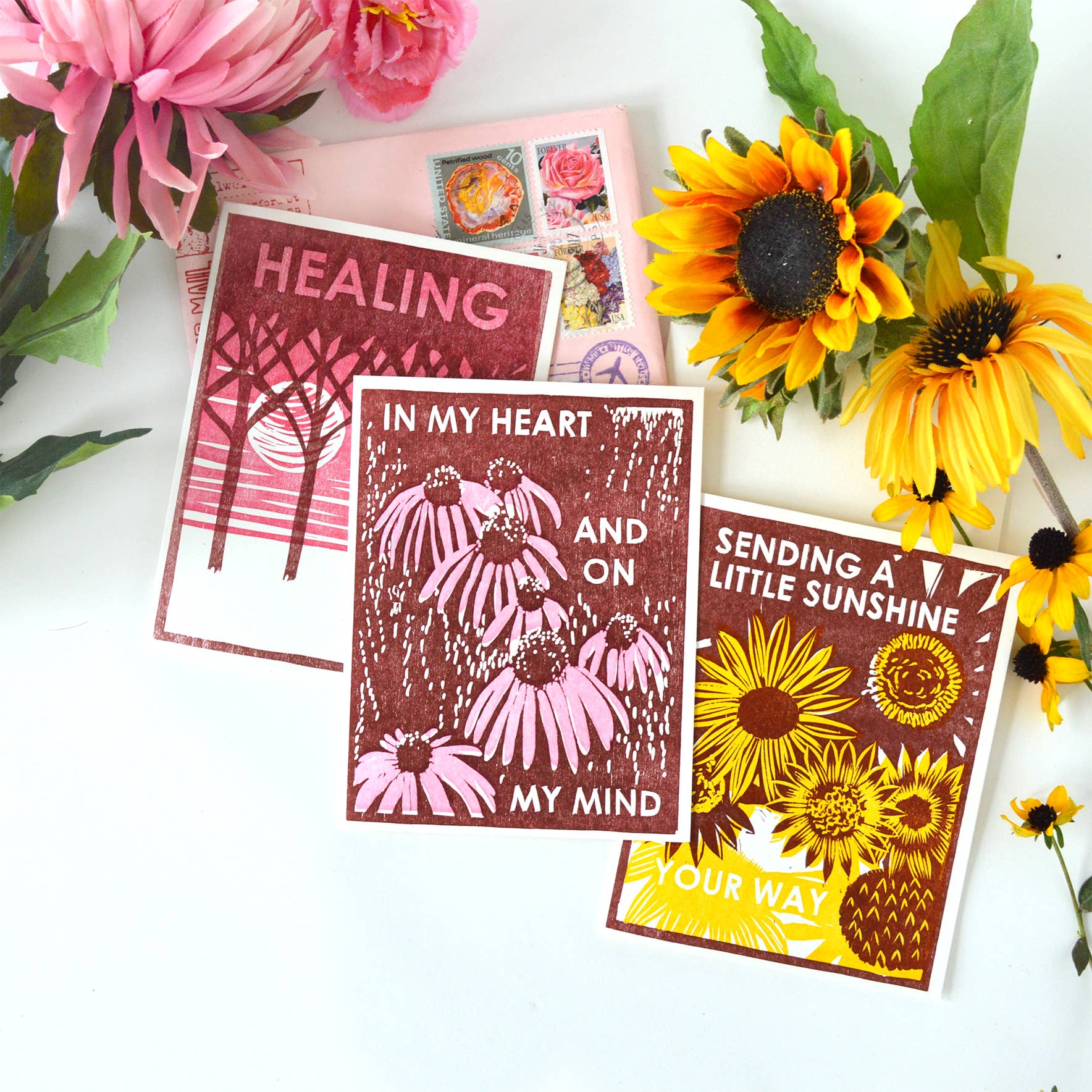 Heartell Press - Coneflowers on My Mind Friendship Card