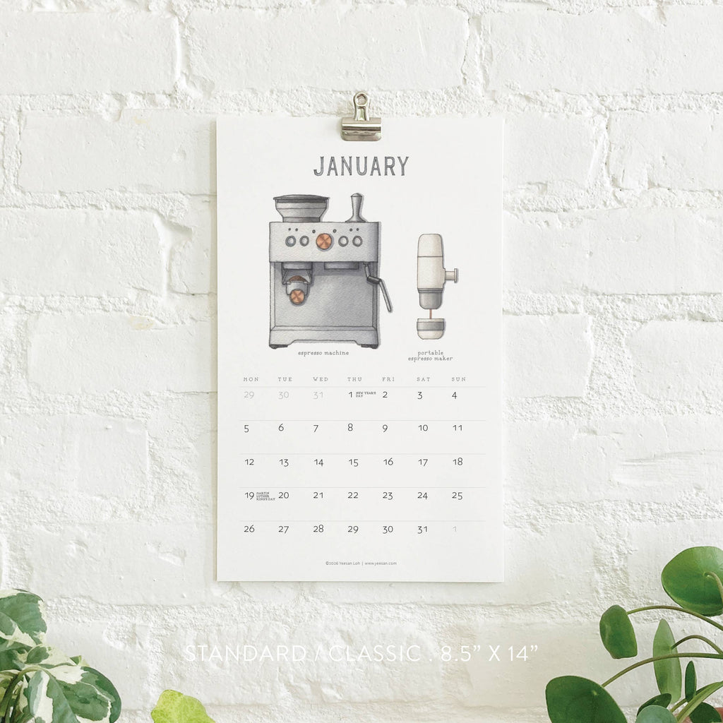 Yeesan Loh - 2026 Calendars: Coffee Brewing: MON-SUN,  Standard, Classic