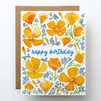 Watercolor Wednesday - Wildflower Birthday Card |  Floral Poppy Happy Birthday Card
