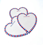 LA PAPER LOVER - Hello -Thank You -I love you Letterpress heart shaped card