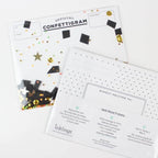 Inklings Paperie - Confettigram Card - Gold Stars + Black Confetti - Grad