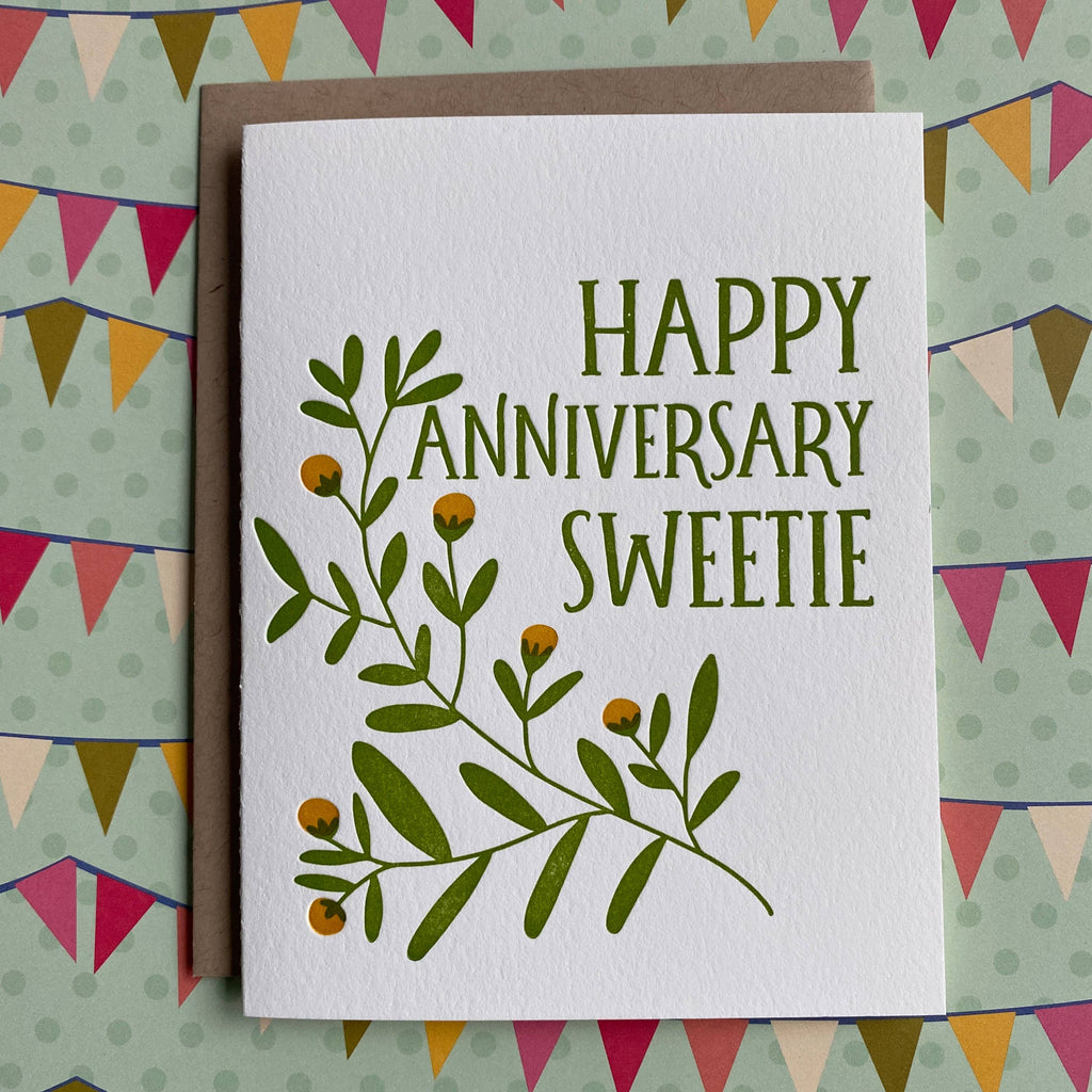 Lucky Bee Press - Anniversary Blossom - letterpress card