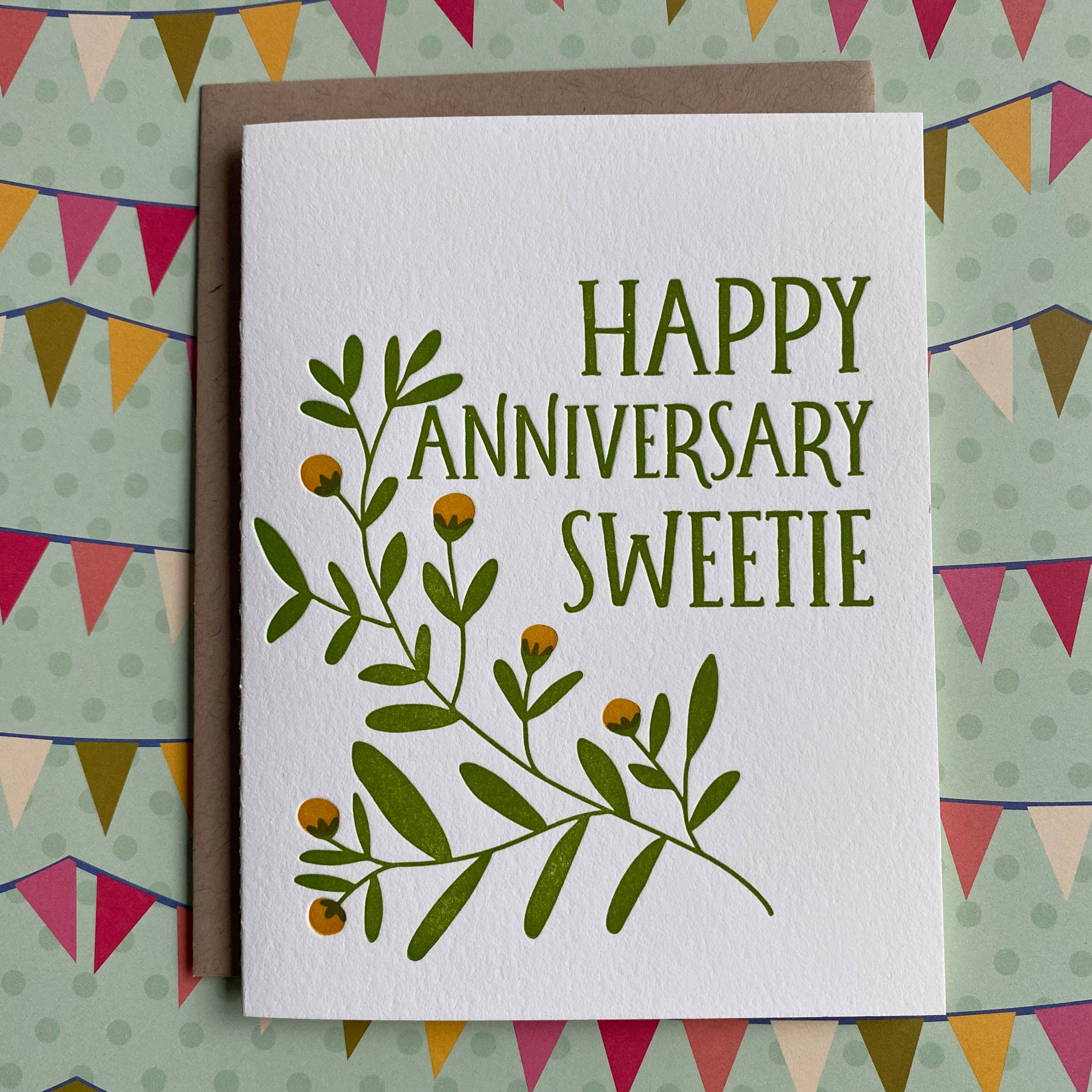 Lucky Bee Press - Anniversary Blossom - letterpress card