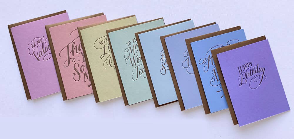 Ladyfingers Letterpress - Welcome Little One Baby Letterpress Card