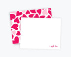 Kreate Paper Co. - Hearts Flat Note Cards, Double Sided, Love Notecards, Notes
