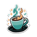 Stick With Finn - Espresso Sticker: 2.4 x 3 in