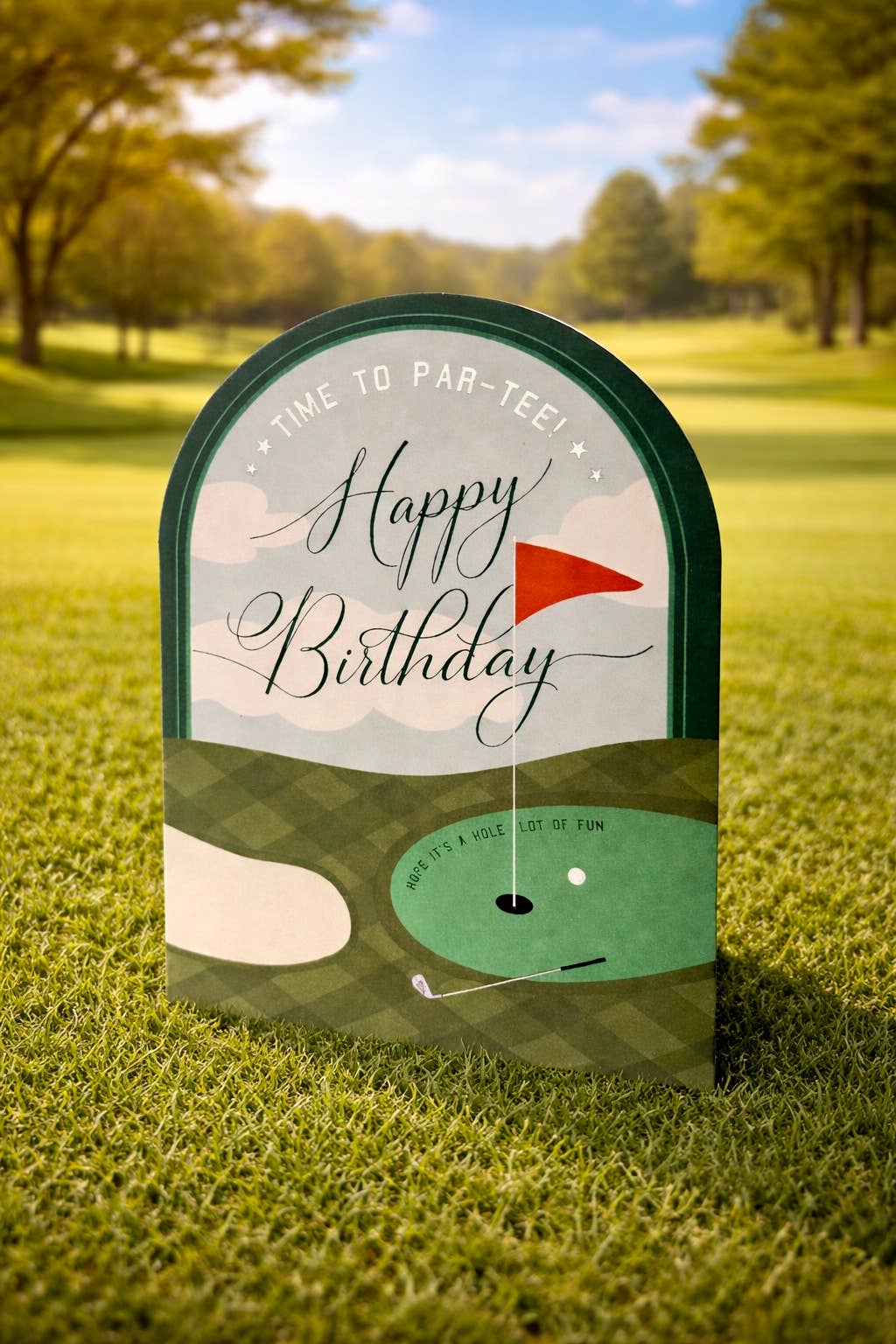 Ginger P. Designs - Time to Par-Tee Golf Birthday Arch Greeting Card
