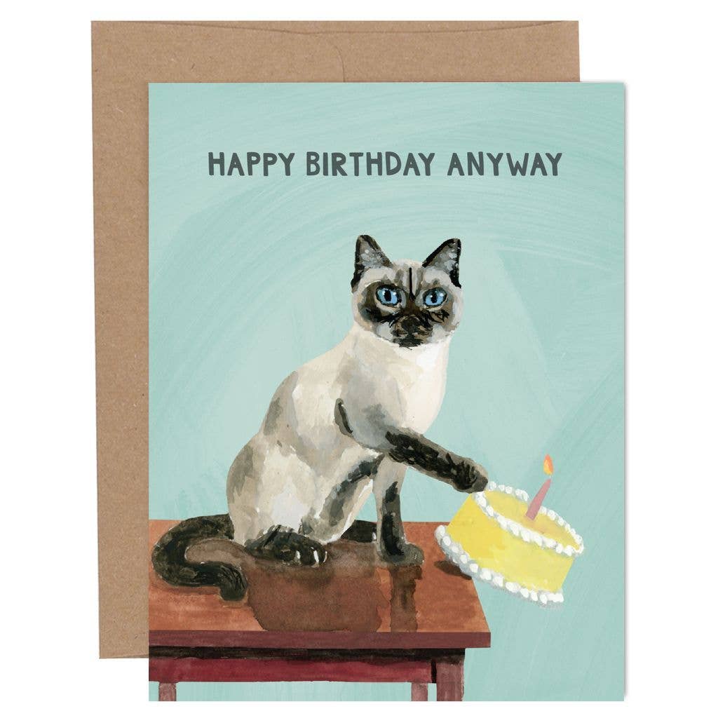 1Canoe2, Happy Birthday Anyway Cat Humor Greeting Card