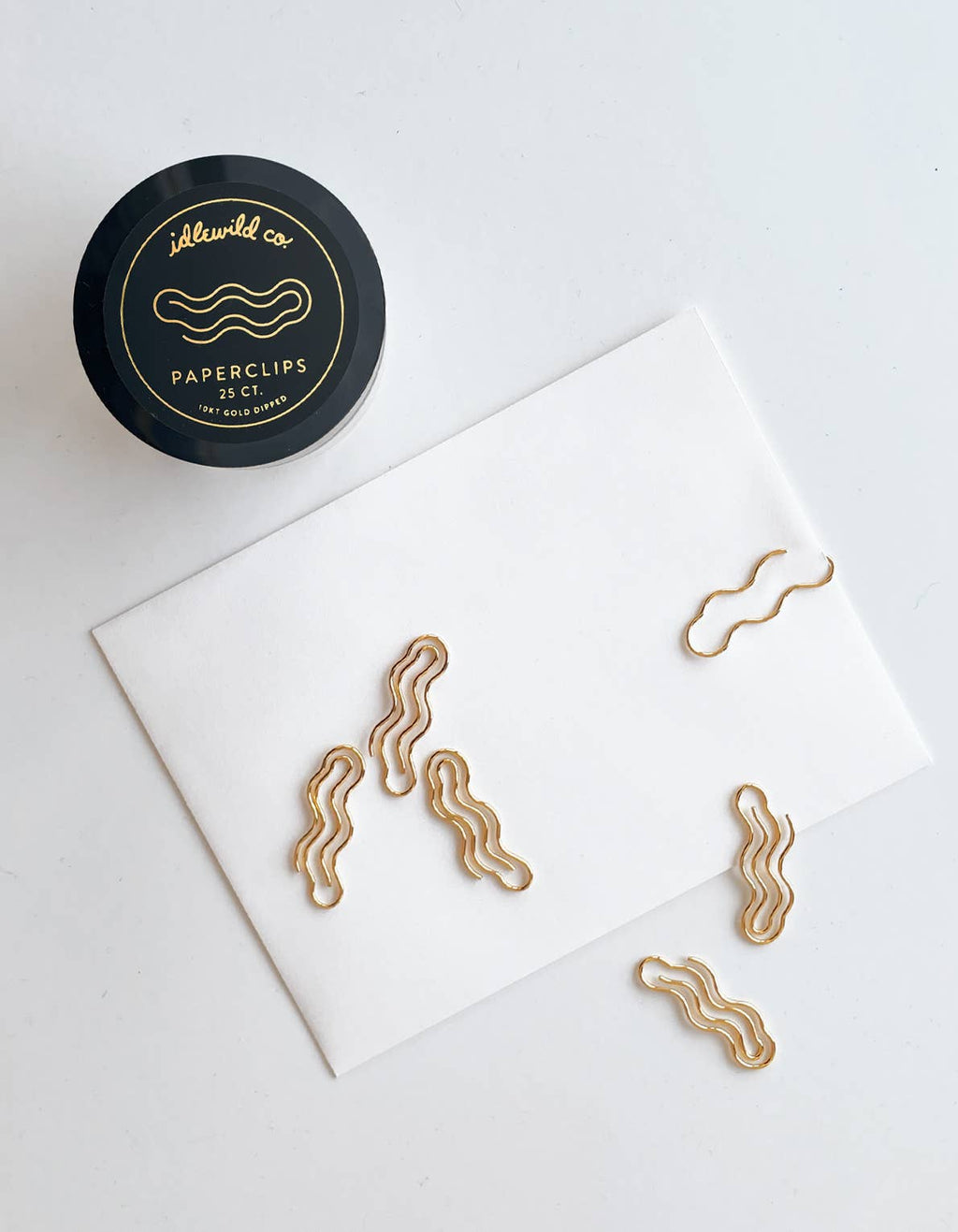 Idlewild Co. - Gold Plated Paper Clips (Jar of 25) | Wavy