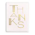 Dahlia Press - Thank You Gold - Foil Thank You Greeting Card: White