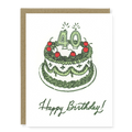Kindred Letterpress - 40th Birthday Cake Card