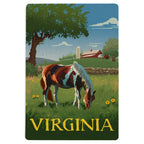 Lantern Press - WOOD POSTCARD Virginia Horse in Field