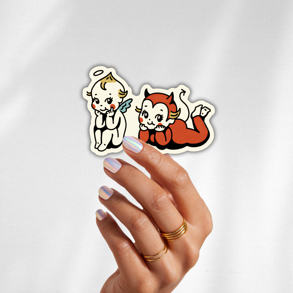 inviting affairs paperie - Angel and Devil Besties Sticker