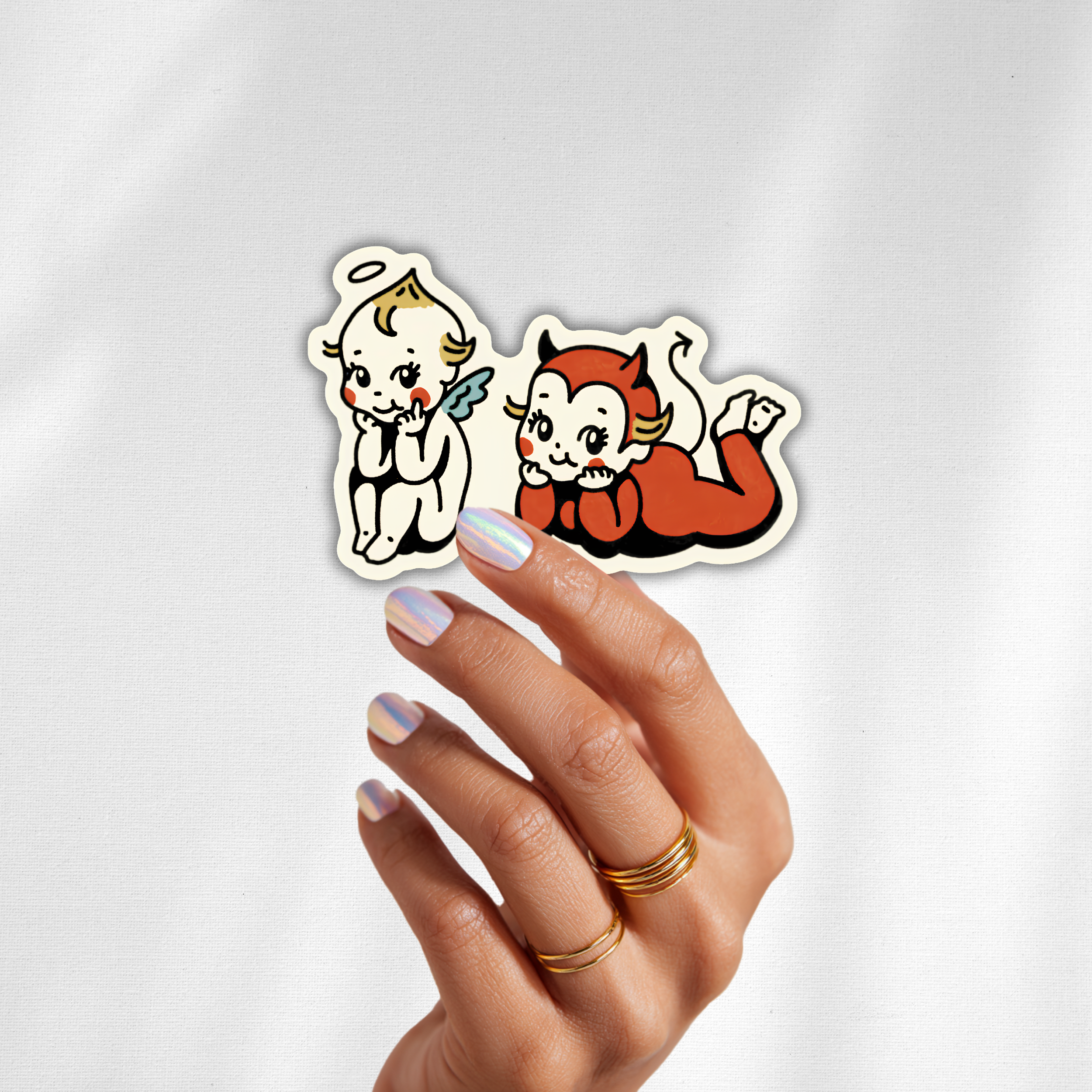 inviting affairs paperie - Angel and Devil Besties Sticker