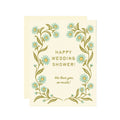 Wallflower Paper & Party - Wedding Shower Greeting Card - Blue Daisy Flowers