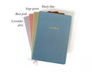 Studio Portmanteau - Wedding Vows Foil Embossed Linen Notebook | Pastel Tones: Sage green
