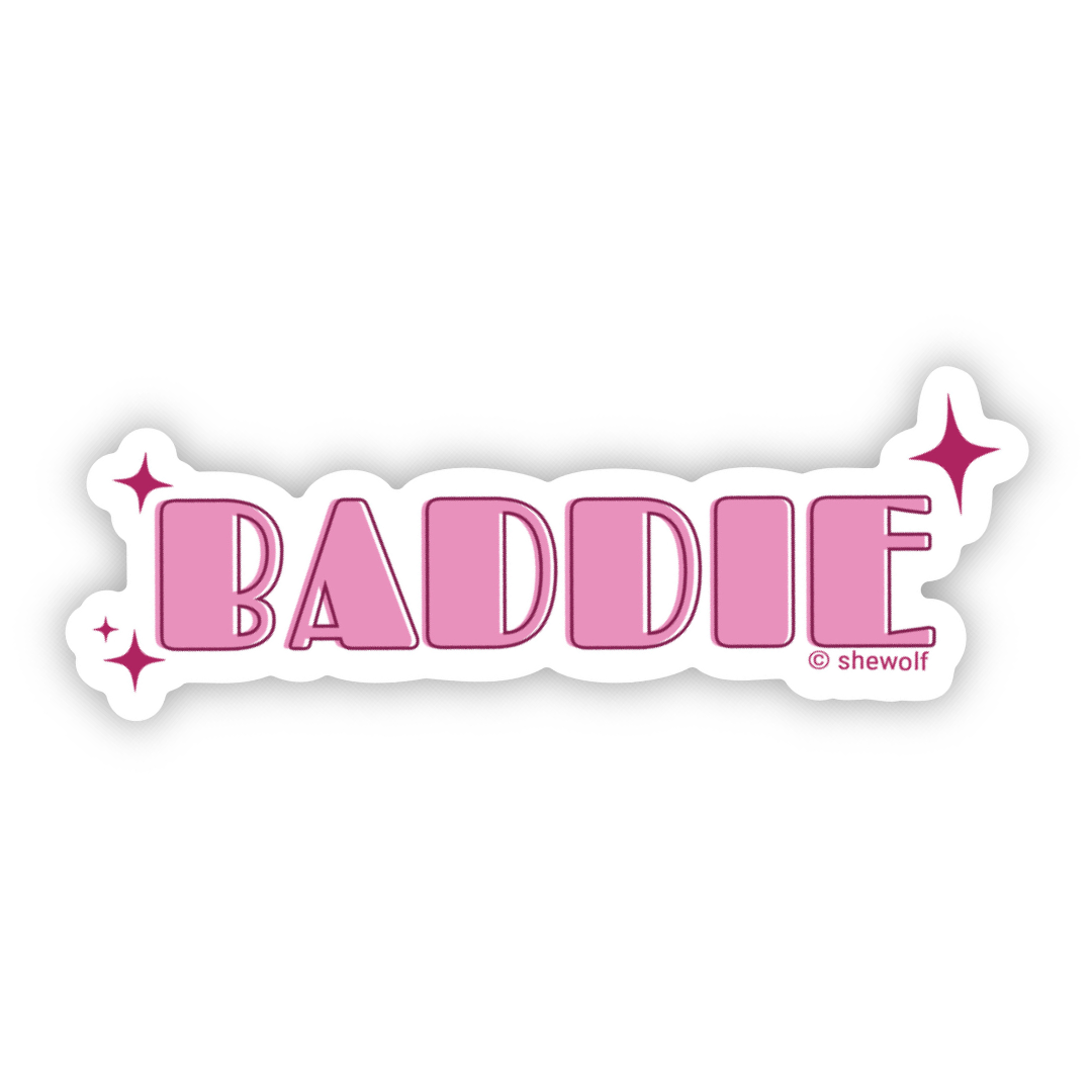 SHEWOLF Designs - Sticker: Baddie Bold Vinyl Laptop Sticker