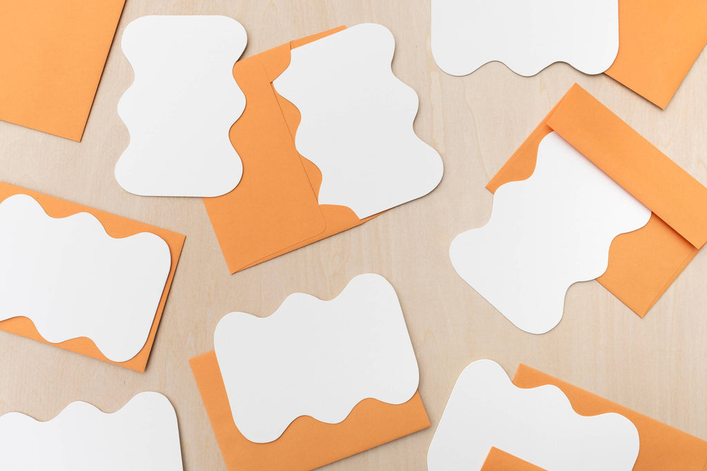 Worthwhile Paper - Shape Notes - Wavy - Set of 8 Die Cut Note Cards