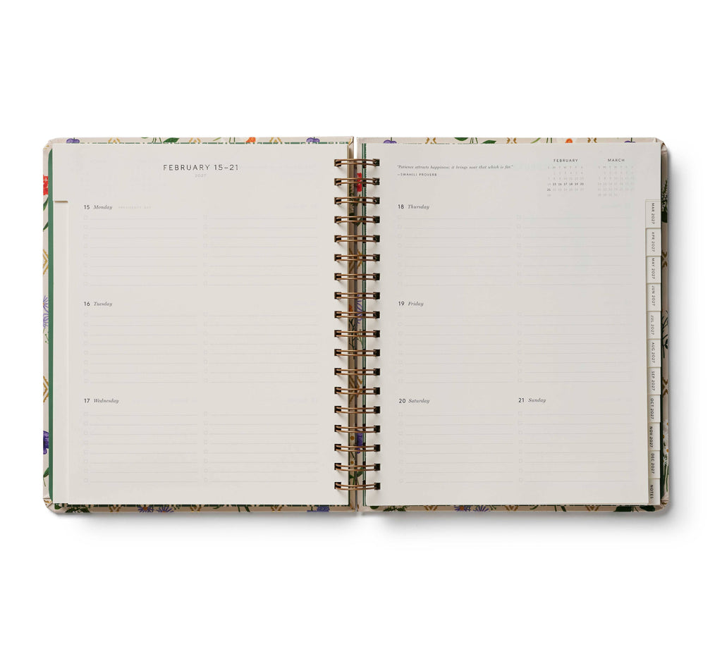 Rifle Paper Co. - 2027 Garden Study 17-Month Academic Hardcover Spiral Planner
