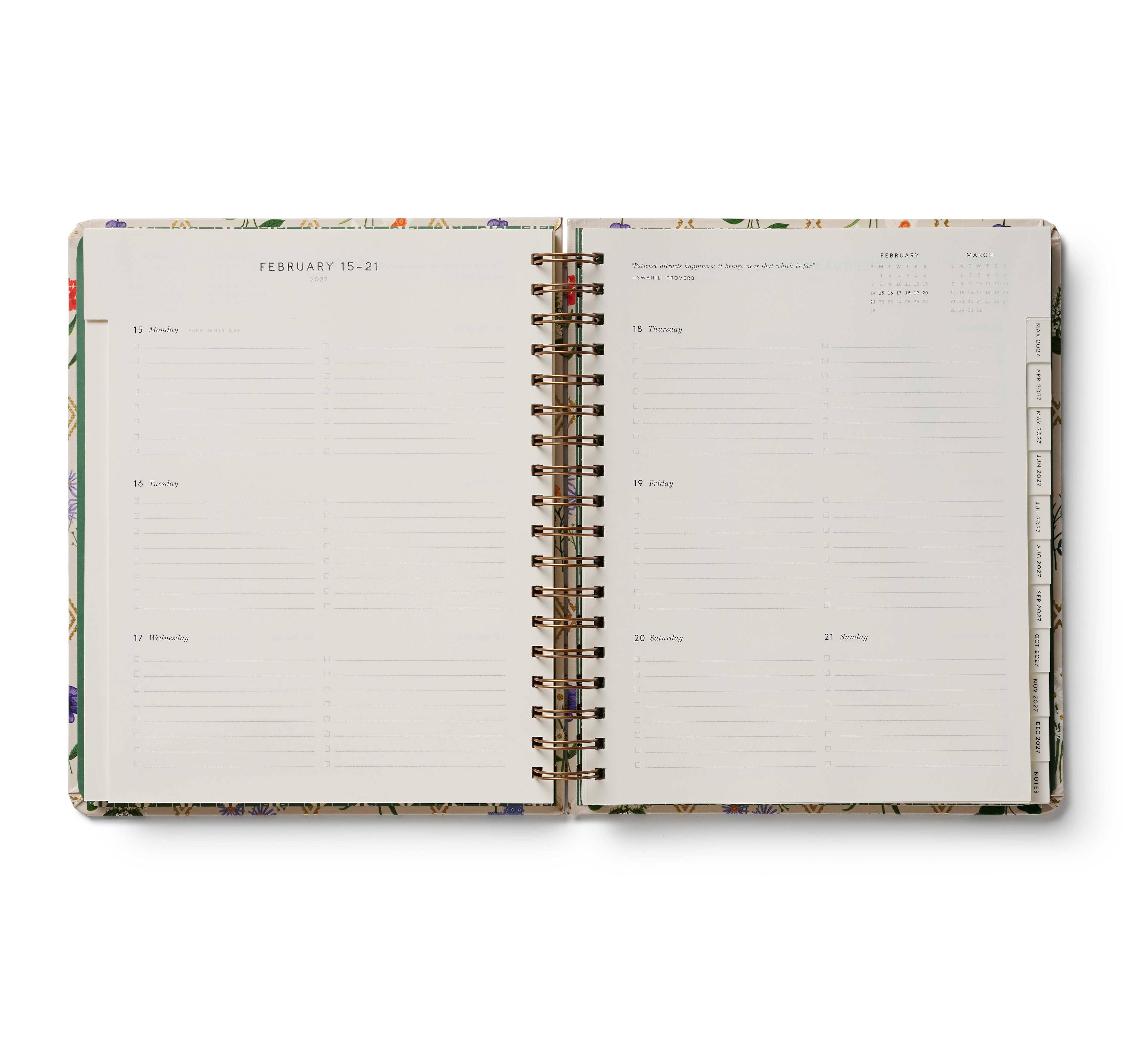 Rifle Paper Co. - 2027 Garden Study 17-Month Academic Hardcover Spiral Planner