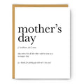 Footnotes - Mother's Day Definition (sorry) - Mother's Day Card