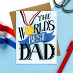Morgan Swank Studio - World's Best Dad Medal | Father's Day Card