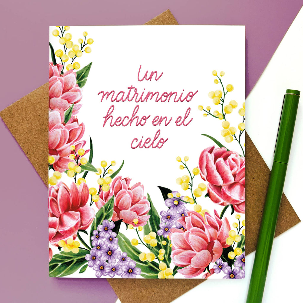 Morgan Swank Studio - Hecho En El Cielo Wedding | Spanish Love Card