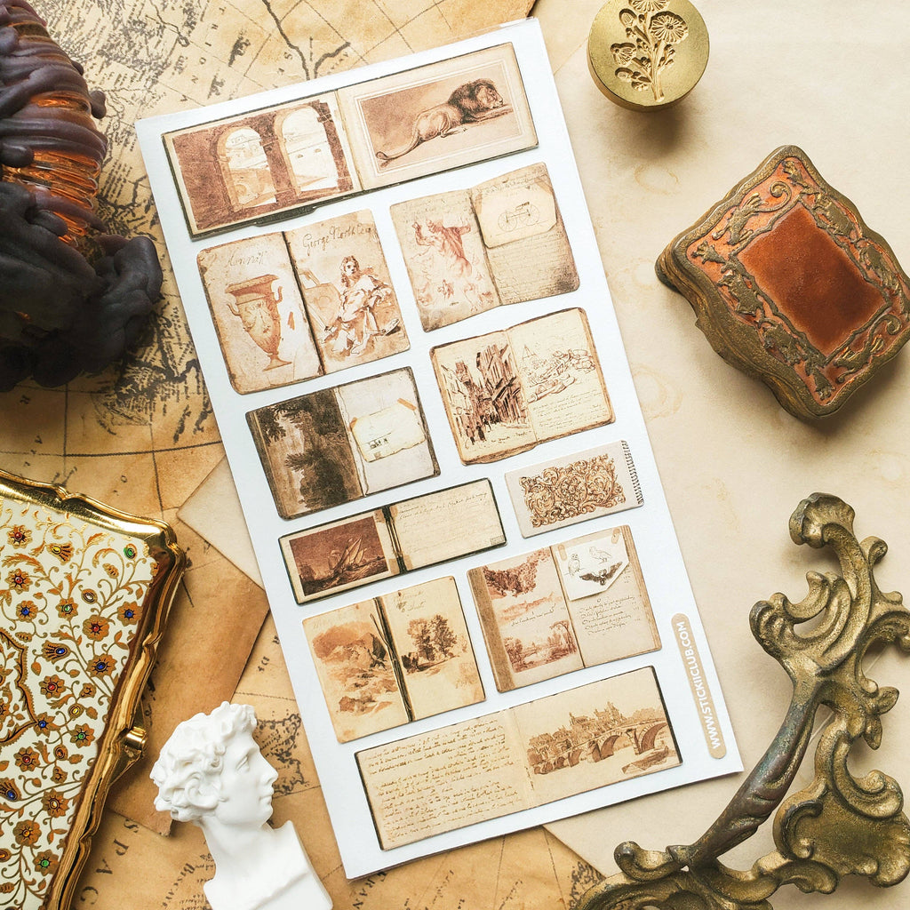 STICKII - Sepia Sketchbooks Sticker Sheet