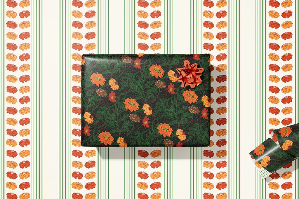 re:mused studio - Zinnia Gift Wrap Sheet – Double Sided: Single Sheets