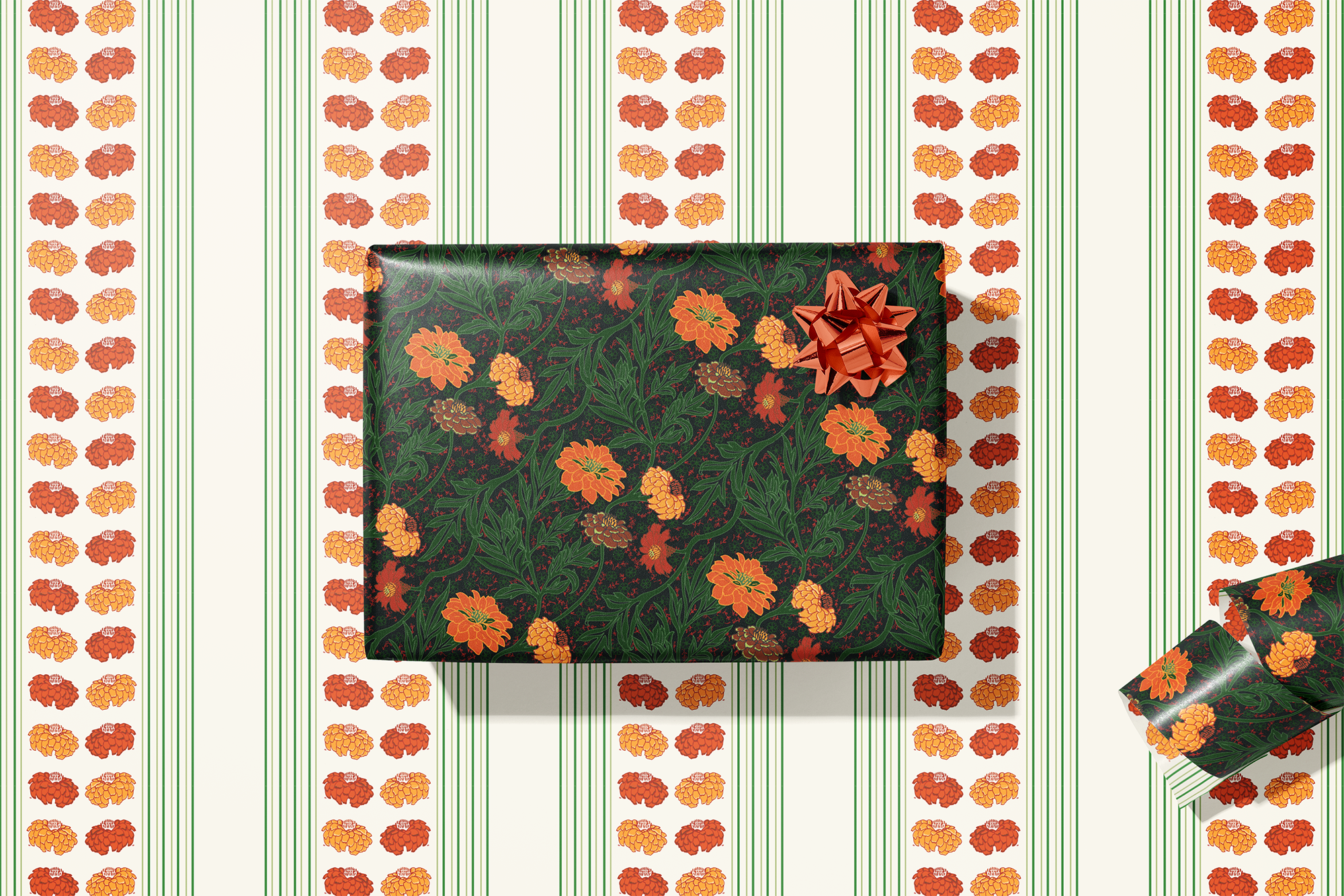 re:mused studio - Zinnia Gift Wrap Sheet – Double Sided: Single Sheets