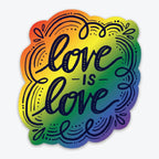Lettering Works - Love is Love Sticker: Rainbow