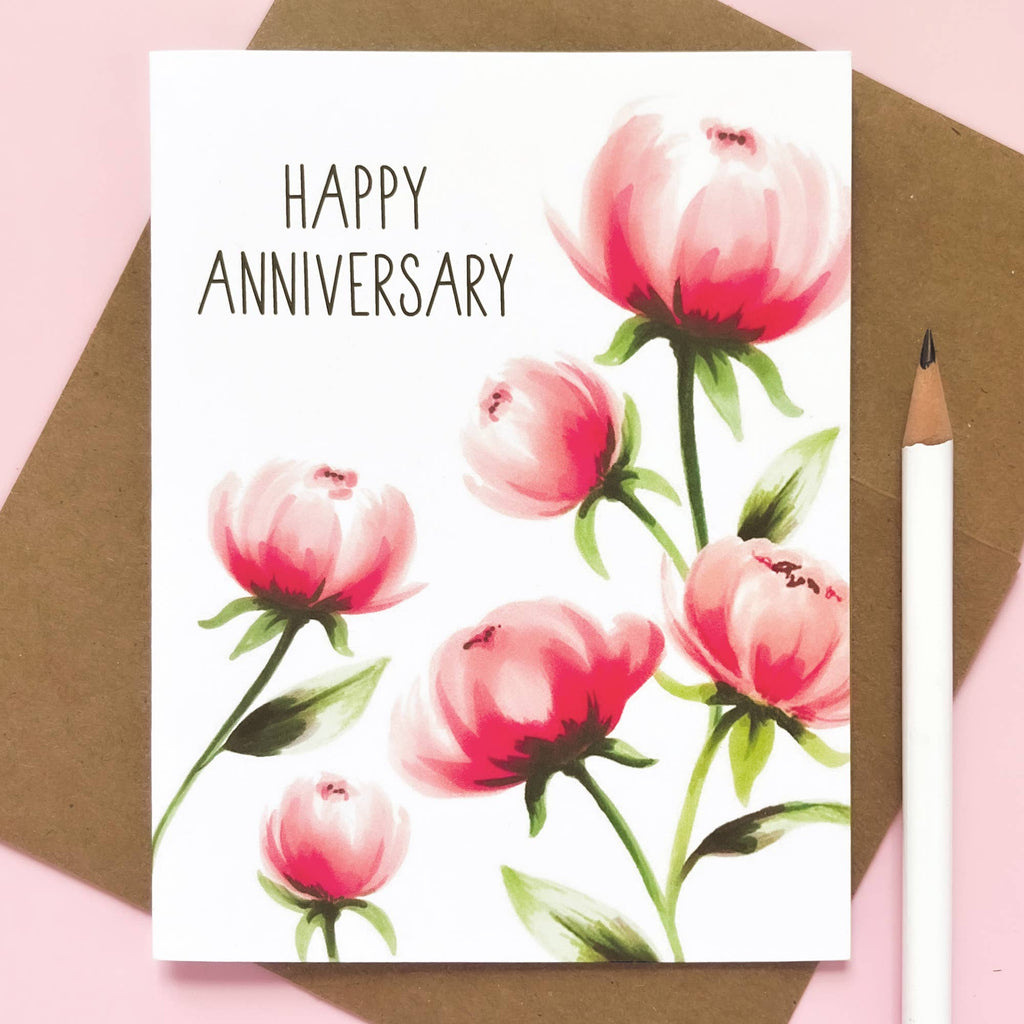 Morgan Swank Studio - Peonies Floral Anniversary Card