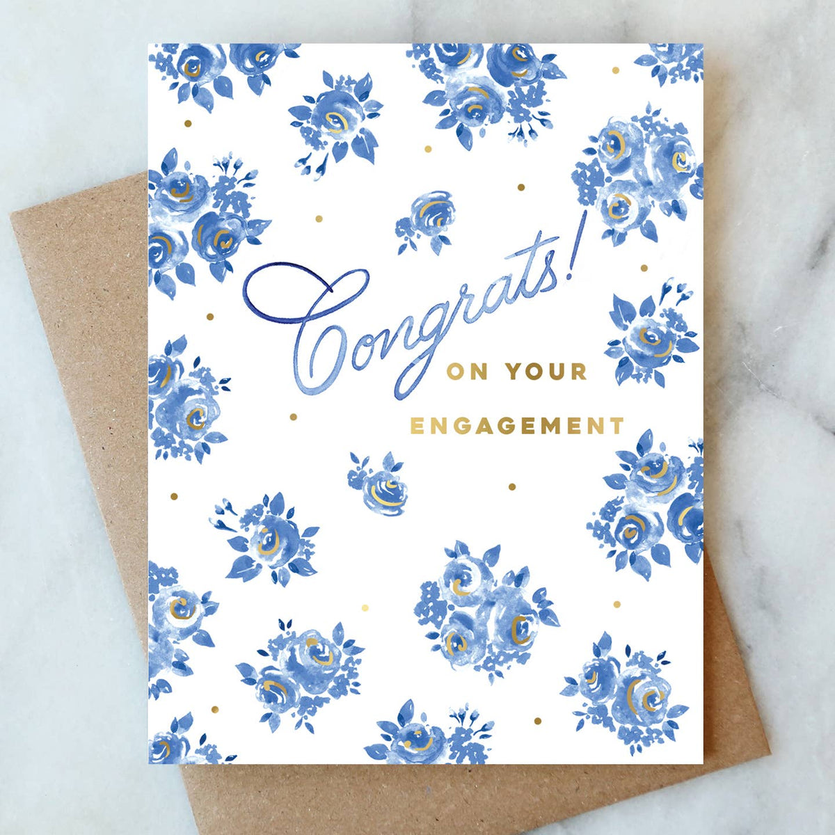 Abigail Jayne Design - French Blue Engagement Greeting Card | Wedding Card