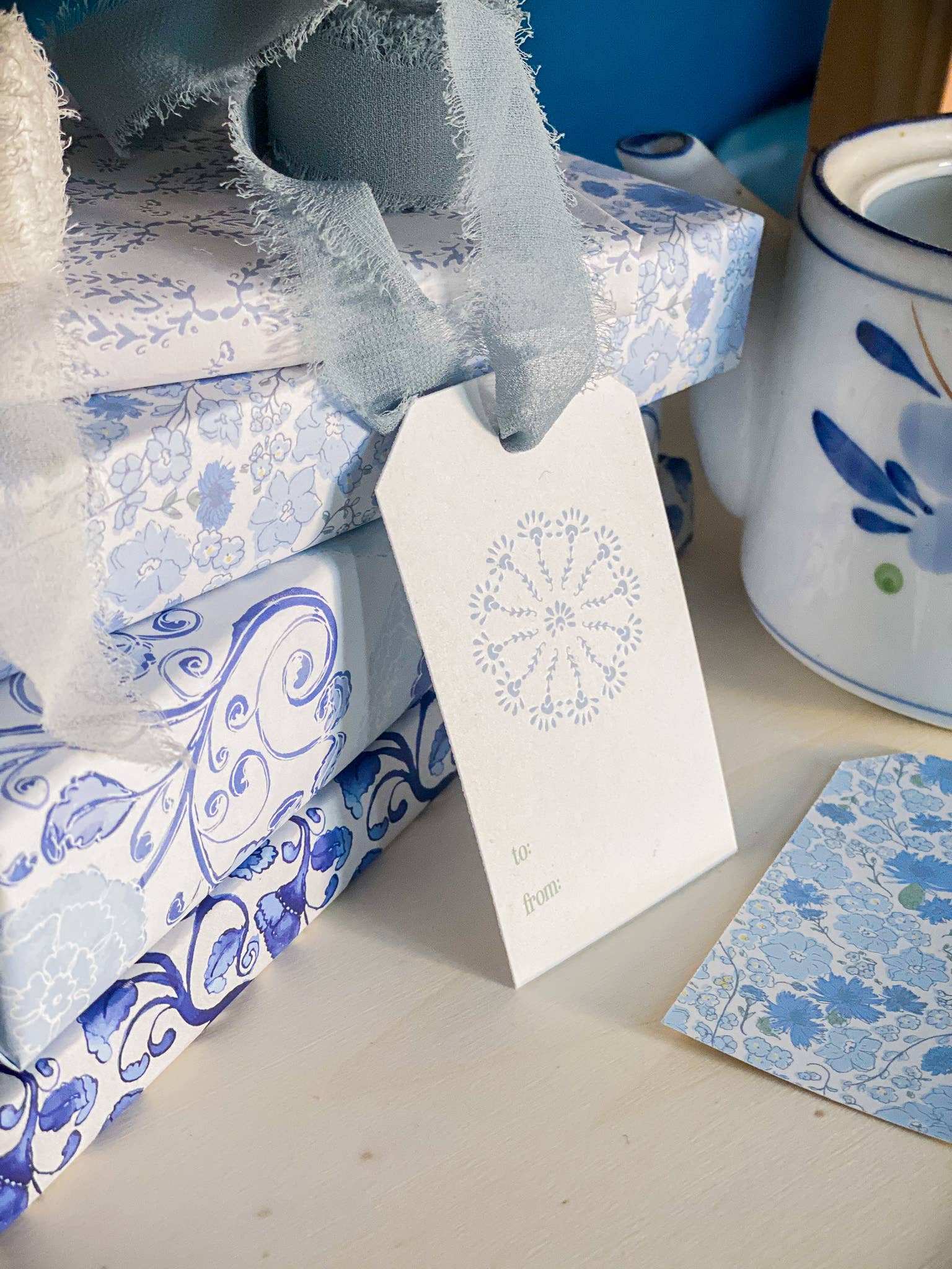 re:mused studio - Cornflower Meadows Gift Wrap Sheet – Double Sided
